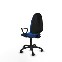 Algarra CP similpiel azul brazos fijos base poliamida ruedas nailon 50mm