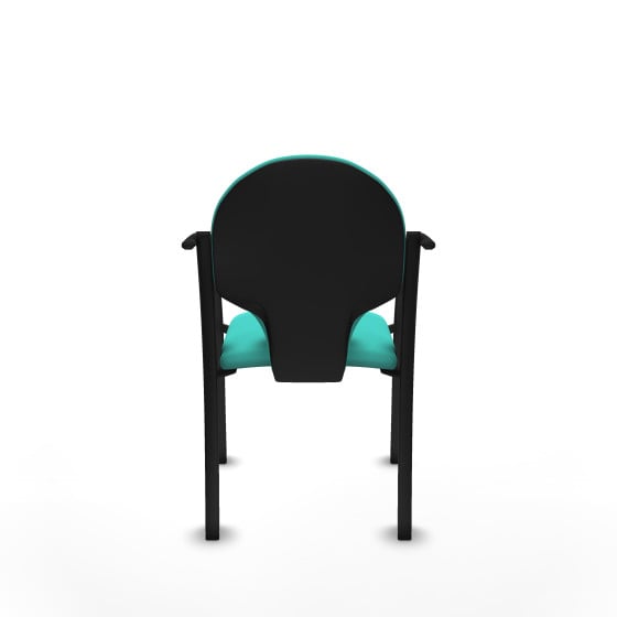 Pack 1 silla Hellín chasis 4 patas negro similpiel turquesa