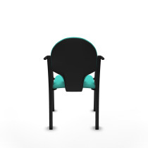Pack 1 silla Hellín chasis 4 patas negro similpiel turquesa