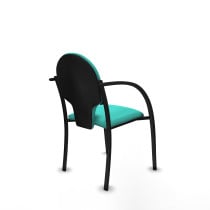 Pack 1 silla Hellín chasis 4 patas negro similpiel turquesa