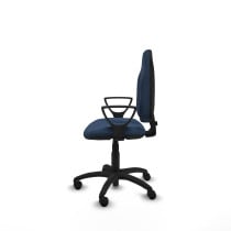 Algarra CP similpiel azul marino brazos fijos base poliamida ruedas nailon 50mm