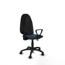 Algarra CP similpiel azul marino brazos fijos base poliamida ruedas nailon 50mm