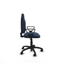 Algarra CP similpiel azul marino brazos fijos base poliamida ruedas nailon 50mm