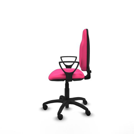 Algarra CP similpiel rosa brazos fijos base poliamida ruedas nailon 50mm