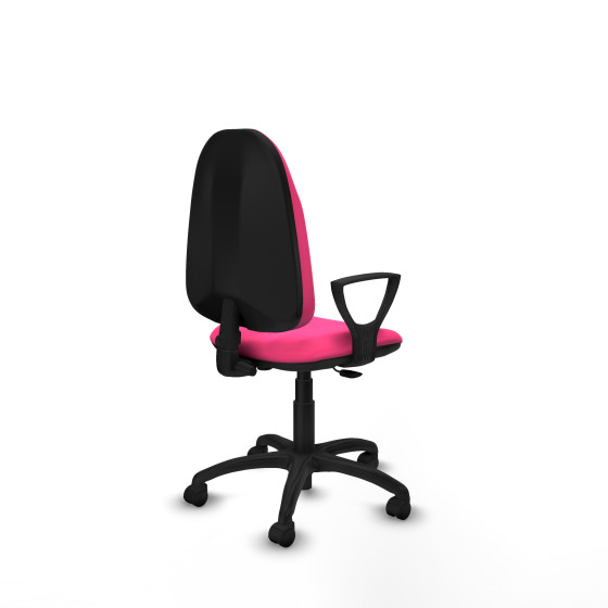 Algarra CP similpiel rosa brazos fijos base poliamida ruedas nailon 50mm