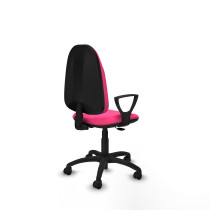 Algarra CP similpiel rosa brazos fijos base poliamida ruedas nailon 50mm