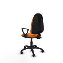 Algarra CP similpiel naranja brazos fijos base poliamida ruedas nailon 50mm