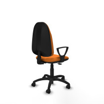 Algarra CP similpiel naranja brazos fijos base poliamida ruedas nailon 50mm