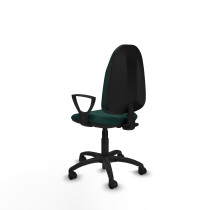 Algarra CP similpiel verde botella brazos fijos base poliamida ruedas nailon 50mm
