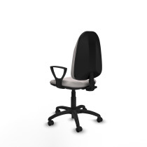 Algarra CP similpiel blanco brazos fijos base poliamida ruedas engomadas 50mm