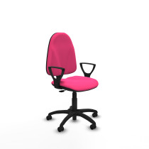 Algarra CP similpiel rosa brazos fijos base poliamida ruedas engomadas 50mm