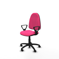 Algarra CP similpiel rosa brazos fijos base poliamida ruedas engomadas 50mm