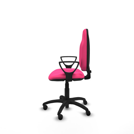 Algarra CP similpiel rosa brazos fijos base poliamida ruedas engomadas 50mm