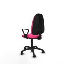 Algarra CP similpiel rosa brazos fijos base poliamida ruedas engomadas 50mm
