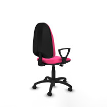 Algarra CP similpiel rosa brazos fijos base poliamida ruedas engomadas 50mm