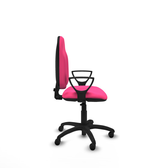 Algarra CP similpiel rosa brazos fijos base poliamida ruedas engomadas 50mm