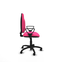 Algarra CP similpiel rosa brazos fijos base poliamida ruedas engomadas 50mm