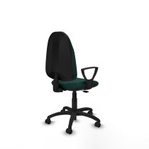 Algarra CP similpiel verde botella brazos fijos base poliamida ruedas engomadas 50mm