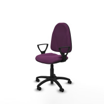Algarra CP similpiel morado brazos fijos base poliamida ruedas engomadas 50mm