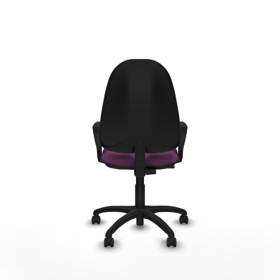 Algarra CP similpiel morado brazos fijos base poliamida ruedas engomadas 50mm