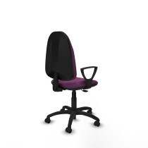 Algarra CP similpiel morado brazos fijos base poliamida ruedas engomadas 50mm