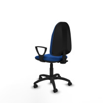 Algarra CP similpiel azul brazos fijos base poliamida ruedas autofrenantes 50mm