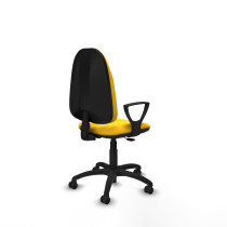 Algarra CP similpiel amarillo brazos fijos base poliamida ruedas autofrenantes 50mm