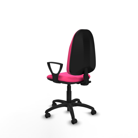 Algarra CP similpiel rosa brazos fijos base poliamida ruedas autofrenantes 50mm