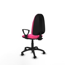 Algarra CP similpiel rosa brazos fijos base poliamida ruedas autofrenantes 50mm