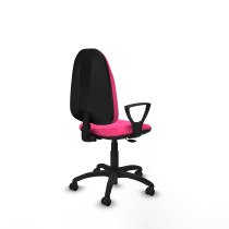 Algarra CP similpiel rosa brazos fijos base poliamida ruedas autofrenantes 50mm