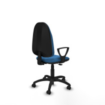 Algarra CP similpiel azul claro brazos fijos base poliamida ruedas autofrenantes 50mm