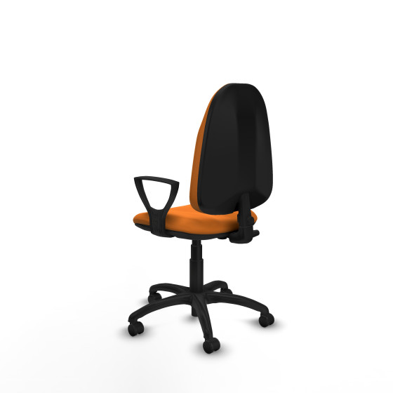 Algarra CP similpiel naranja brazos fijos base poliamida ruedas autofrenantes 50mm