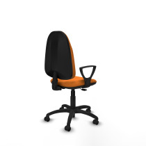 Algarra CP similpiel naranja brazos fijos base poliamida ruedas autofrenantes 50mm