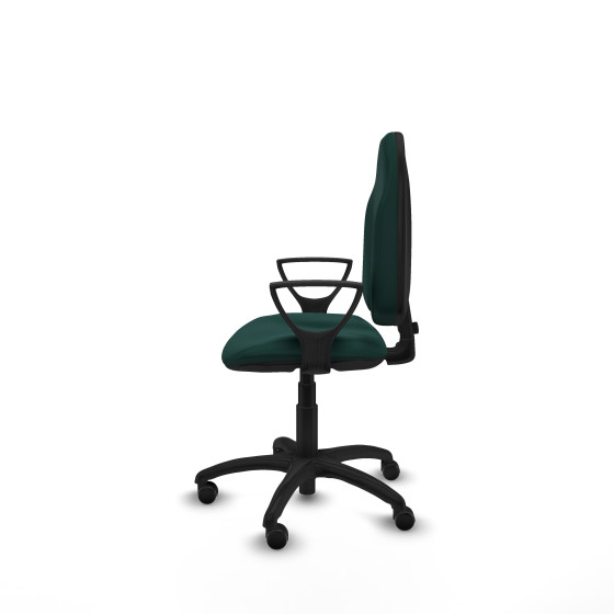 Algarra CP similpiel verde botella brazos fijos base poliamida ruedas autofrenantes 50mm