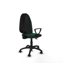 Algarra CP similpiel verde botella brazos fijos base poliamida ruedas autofrenantes 50mm