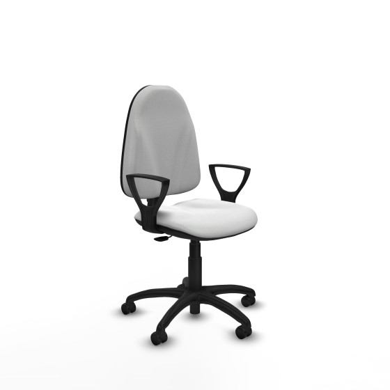 Algarra CP bali blanco brazos fijos base poliamida ruedas engomadas 50mm