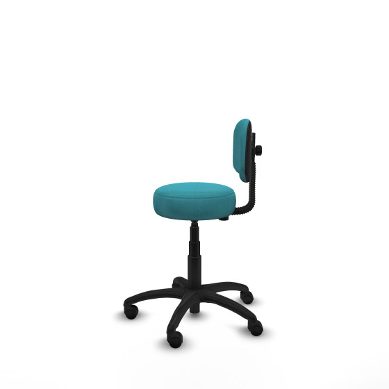 Silla Llanos giratorio bali turquesa base poliamida 600 ruedas nailon 50