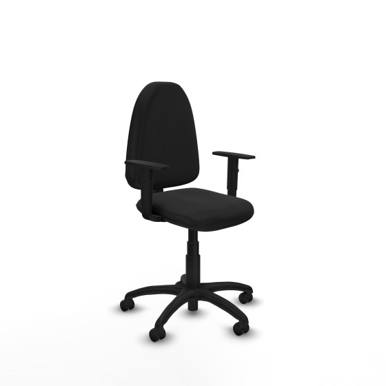 Aýna CP similpiel negro brazos 1D base poliamida ruedas engomadas 50mm