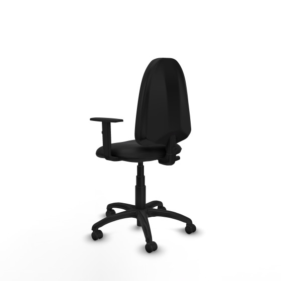 Aýna CP similpiel negro brazos 1D base poliamida ruedas engomadas 50mm