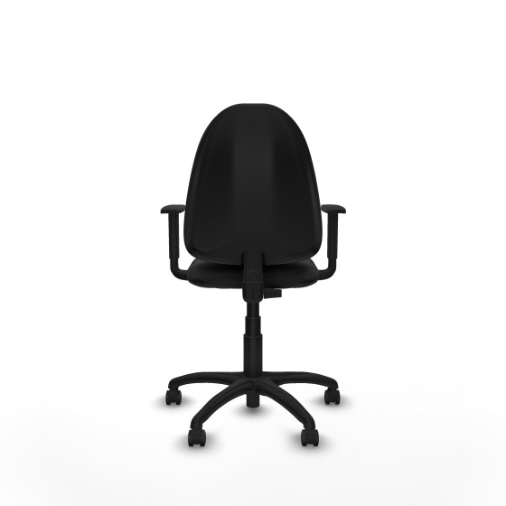 Aýna CP similpiel negro brazos 1D base poliamida ruedas engomadas 50mm