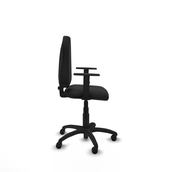 Aýna CP similpiel negro brazos 1D base poliamida ruedas engomadas 50mm