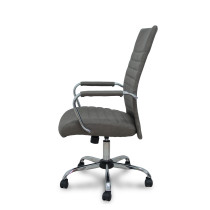 Sillón Opti527CR cromada basculante similpiel gris base cromada