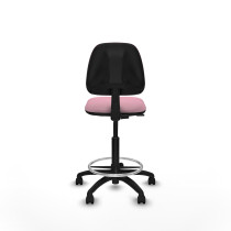 Taburete Isso CP bali rosa sin brazos base poliamida ruedas nailon 50mm