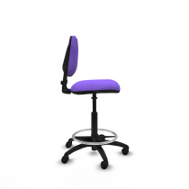 Taburete Isso CP bali lila sin brazos base poliamida ruedas nailon 50mm
