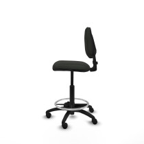 Taburete Isso CP bali negro sin brazos base poliamida ruedas nailon 50mm