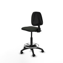Taburete Isso CP bali negro sin brazos base poliamida ruedas nailon 50mm