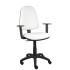 Silla Aýna similpiel blanco brazos regulables
