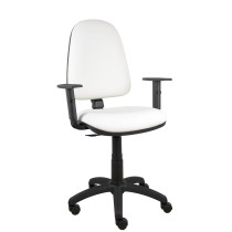 Silla Aýna similpiel blanco brazos regulables