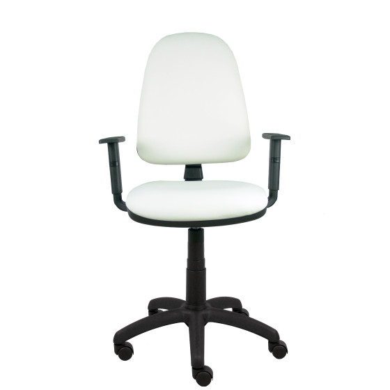 Silla Aýna similpiel blanco brazos regulables
