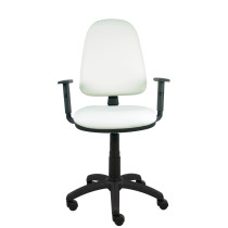 Silla Aýna similpiel blanco brazos regulables